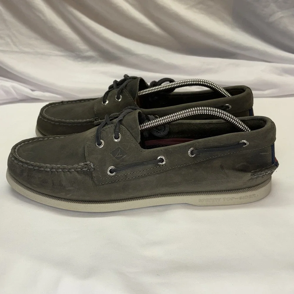 Sperry Top Sider A/O 2 Eye Boat Shoes Leather Men 11M Casual Preppy Gucci Stripe